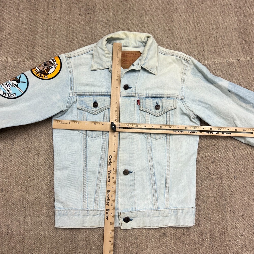 Vintage Levi's 75405 Denim Jacket Mens Large Blue 1990s US Air Force - Picture 10 of 13